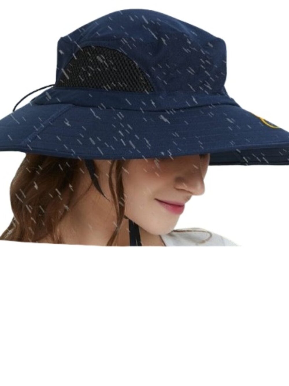 Navy Blue Summer Sun Hat Wide Brim Waterproof Hiking Fishing Boonie Hat